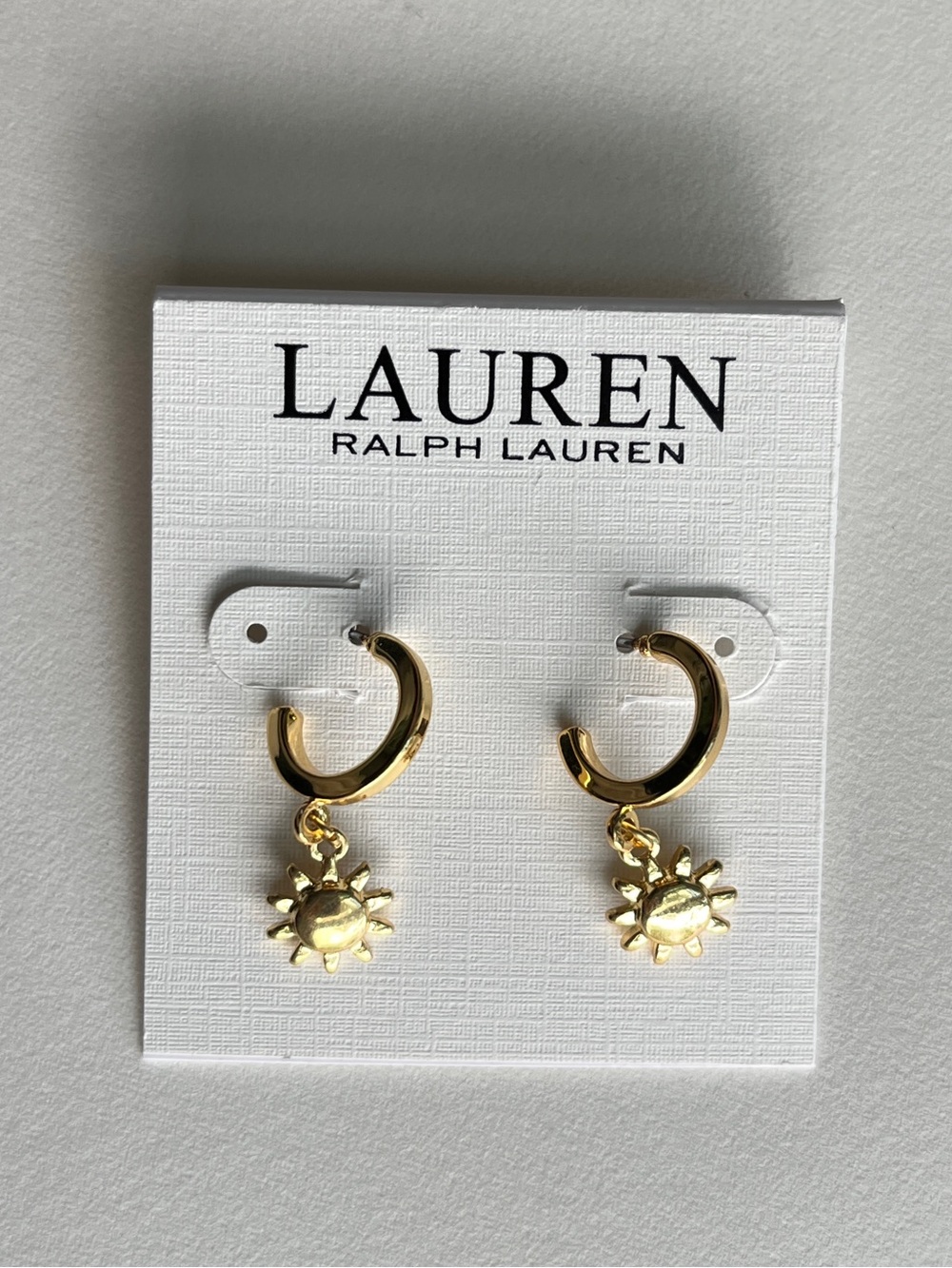 Lauren Ralph Lauren Gold Sun Charm Mini Hoop Earrings